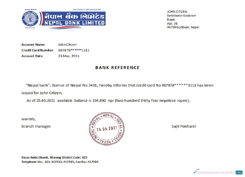 Download Nepal Nepal bank reference Photoshop template